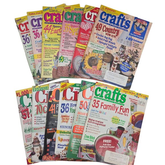 Crafts Magazine Collection Lot Of 12 Issues Full-Size Patterns & Projects 1995 - Picture 1 of 9